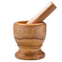 2-Piece Footed Wooden Mortar & Pestle, 5"