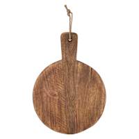 Round Dark Natural Wood Cutting Board, 13"