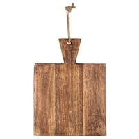Dark Natural Wood Square Cutting Board, 10"
