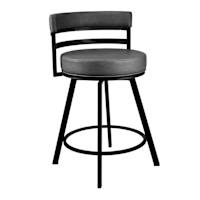Milo Swivel Counter Stool, Dark Grey