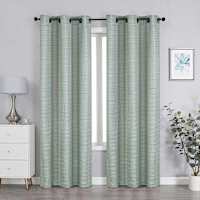 2-Pack Granville Green Magnetic Closure Blackout Curtain Panel Set, 63"
