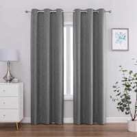 2-Pack Marlon Grey Magnetic Closure Blackout Curtain Panel Set, 84"