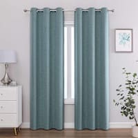 2-Pack Marlon Blue Magnetic Closure Blackout Curtain Panel Set, 84"