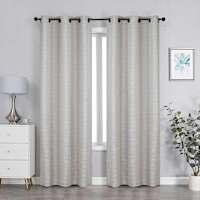 2-Pack Granville Ivory Magnetic Closure Blackout Curtain Panel Set, 63"