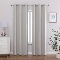 2-Pack Marlon Ivory Magnetic Closure Blackout Curtain Panel Set, 95"