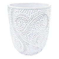 White Embossed Outdoor Planter, Large