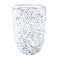 White Embossed Outdoor Planter, Small