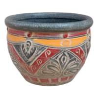 Thai Carved Outdoor Planter, Small