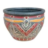 Thai Carved Outdoor Planter, Medium