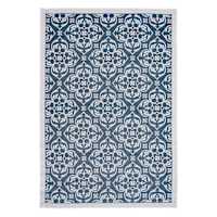 (E308) Cobalt New Zealand Kenton Border Area Rug, 8x10