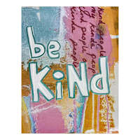 Be Kind Multicolor Canvas Wall Art, 12x16