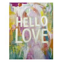 Hello Love Multicolor Canvas Wall Art, 12x16