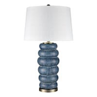 Blue Stacked Stones Large Lamp with Shade, 31"