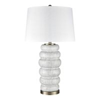 White Stacked Stones Large Table Lamp with Shade, 31"