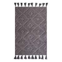 Dark Grey High-Low Diamond Accent Rug, 2x4