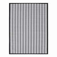 Black & White Textilene Striped Outdoor Area Rug, 5x7