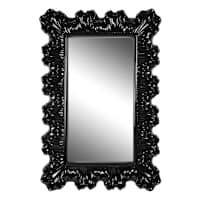 Ariel Black Ruffle Framed Rectangle Wall Mirror, 33x48