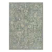 (B897) Honeybloom Green Floral Medallion Washable Area Rug, 5x7