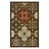 (D622) Bellmoor Multicolor Ogee Accent Rug, 3x4