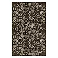 (D623) Sutton Grey Medallion Accent Rug, 3x4