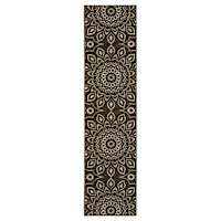 (D623) Grey Sutton Medallion Runner, 2x7