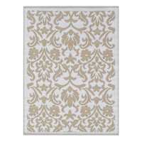 Beige Flower Plastic Outdoor Area Rug, 5x7