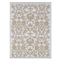 Beige Flower Plastic Outdoor Area Rug, 6x9