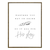 Framed His Glory Sentiment Wall Art, 12x16