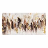 Warm Brown Embellished Abstract Canvas Wall Art, 48x24