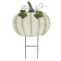 White Pumpkin Yardstake, 28"