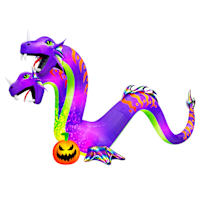 Two-Headed Celestial Serpent Halloween Inflatable, 18' Wide