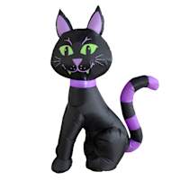 Black Cat Halloween Inflatable, 4'