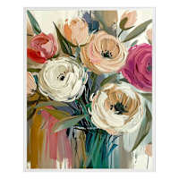 Colorful Floral Canvas Wall Art, 23x29