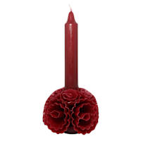 Midnight Shadows Red Floral Taper Candles, 4x8