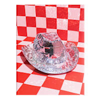 Disco Cowgirl with Hat Canvas Wall Art, 12x16