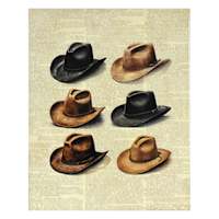 Cowboy Hats Wall Art, 16x20