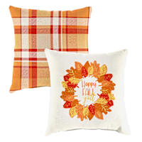 Homespun Harvest Happy Fall Y'all Outdoor Throw Pillow, 16"