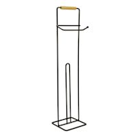 Toki Matte Black & Bamboo Toilet Paper Holder