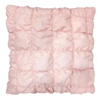 Light Pink Puffer Quilted Throw Pillow, 18"