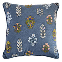 Honeybloom Floral Cross Stitch Throw Pillow, 18"
