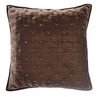 Providence Brown Pintuck Velvet Throw Pillow, 18"