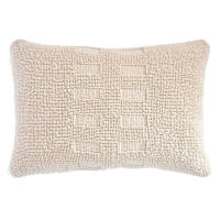 Honeybloom Beige Handloom Woven Throw Pillow, 14x20