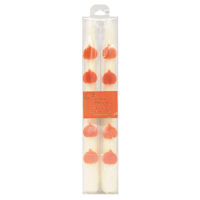 2-Pack Embossed Pumpkin Taper Candles, 10"