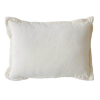 Providence Cream Cotton Velvet Throw Pillow, 14x20