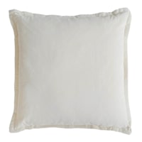 Providence Cream Cotton Velvet Throw Pillow, 18"