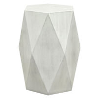 Found & Fable Hexagon Wooden Accent Table, White Ash Finish