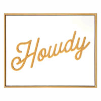Howdy Embroidery Canvas Wall Art, 16x20