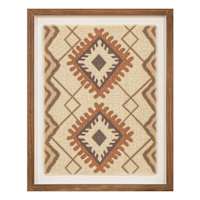 Glass Framed Brown Fabric Wall Art, 16x20