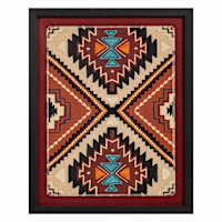 Glass Framed Red Fabric Wall Art, 16x20