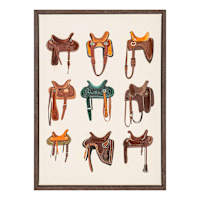 Framed Saddles Canvas Wall Art, 12x16